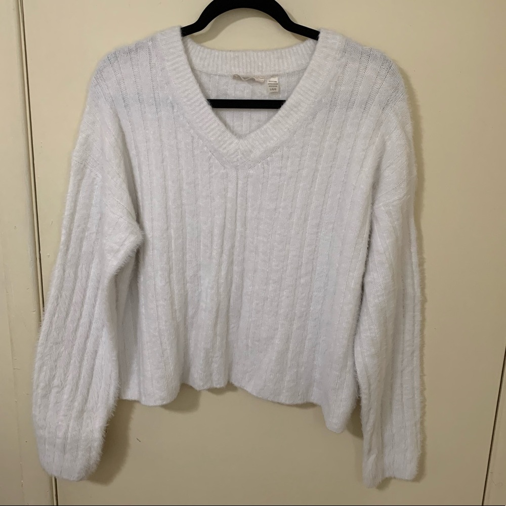 Fluffy White Sweater